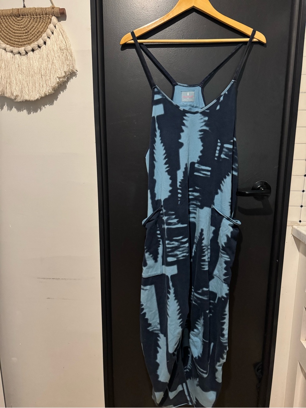 FP Movement by Free People Blue Tie-Dye One-Piece Romper